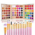 Professional 86 Colors Eyeshadow Palette with 15Pcs Makeup Brushes Set Matte Glitter Long Lasting Highly Pigmented Waterproof Contour Blush Powder Highlighter All in One