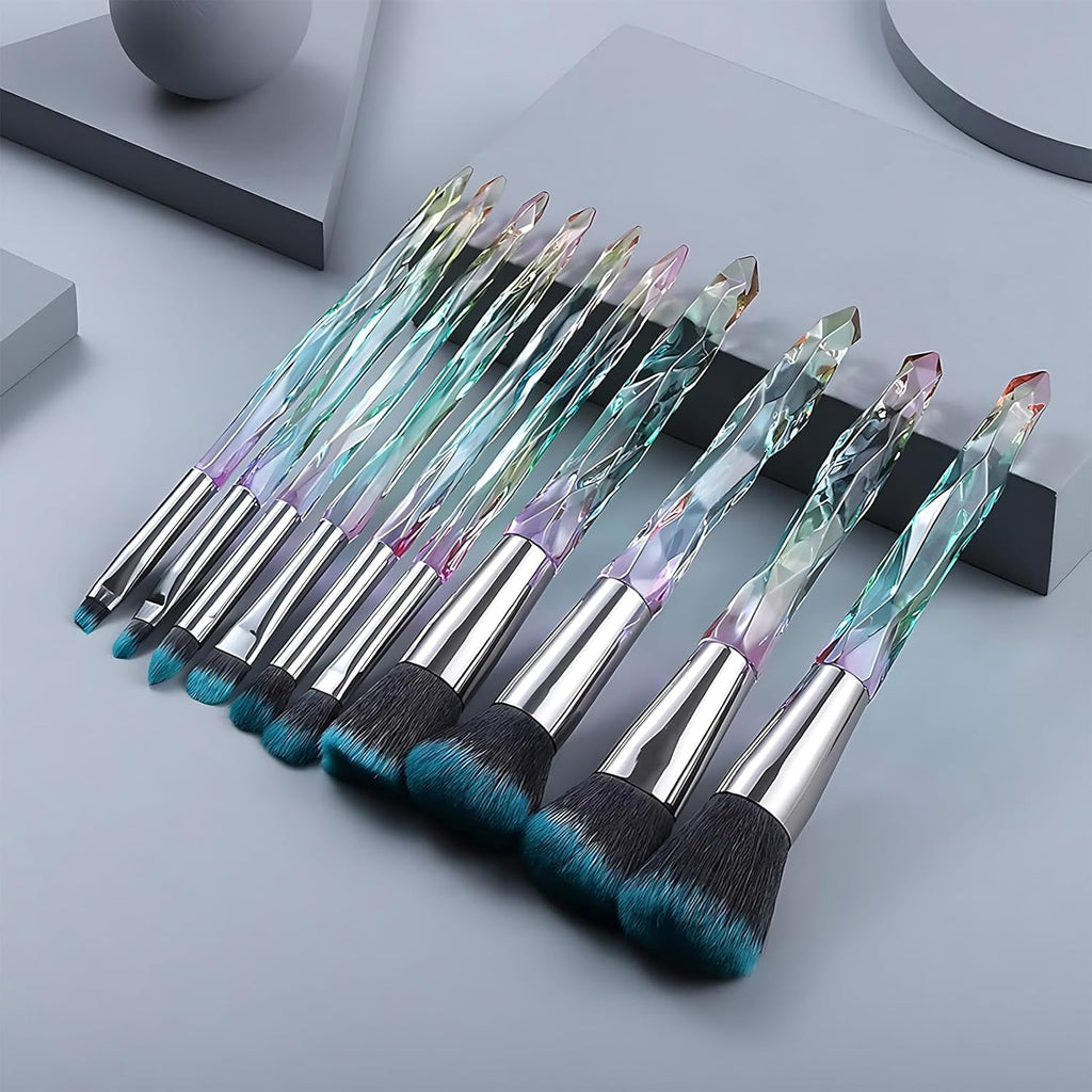 Makeup Brushes, 10PCS Crystal Makeup Brush Set for Girls Make Up