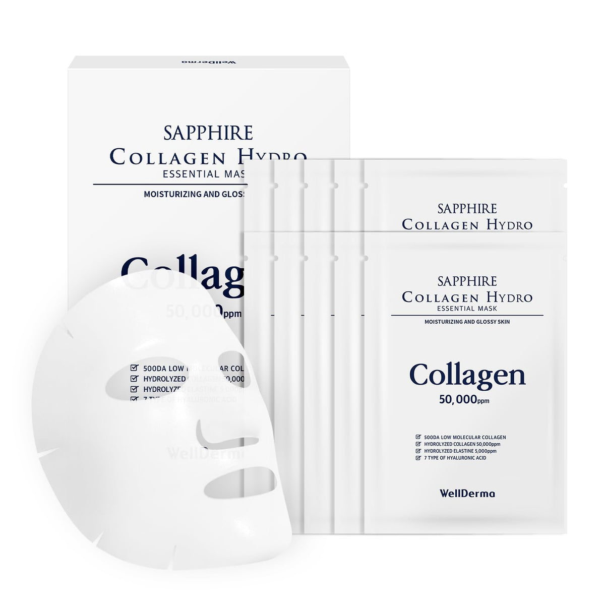 Sapphire Collagen Hydro Face Masks-10 Pack