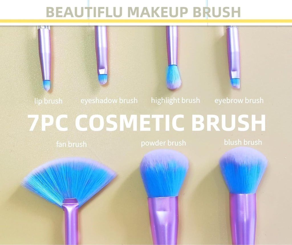 “Unicorn Crystal Makeup Brush Set – Blue Sparkle”