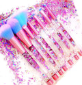 “Unicorn Crystal Makeup Brush Set – Blue Sparkle”