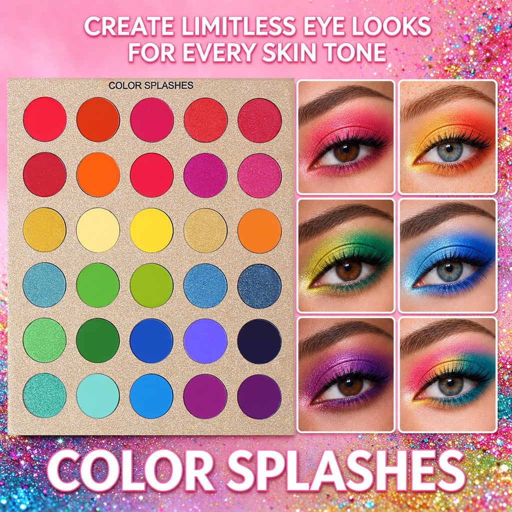 Professional 86 Colors Eyeshadow Palette with 15Pcs Makeup Brushes Set Matte Glitter Long Lasting Highly Pigmented Waterproof Contour Blush Powder Highlighter All in One