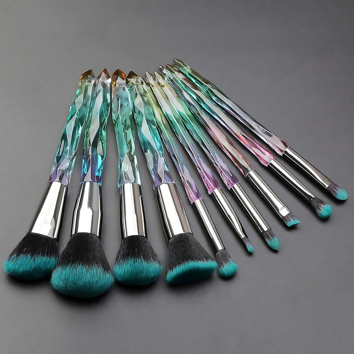 Makeup Brushes, 10PCS Crystal Makeup Brush Set for Girls Make Up